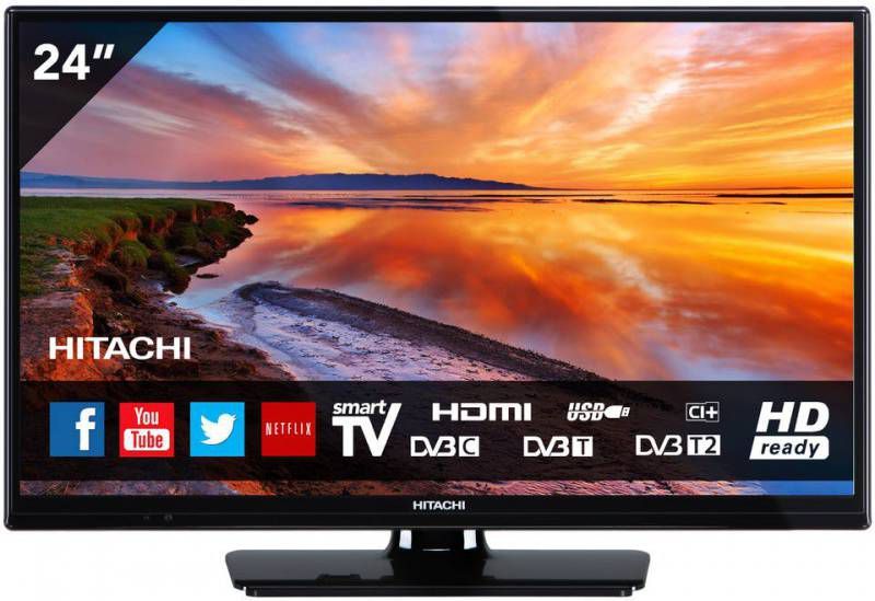 Aanbod kunst Heerlijk Hitachi 24HB4T65 TV HD-Ready 24 inch LED smart met ingebouwde wifi televisie  - Tvs.nl